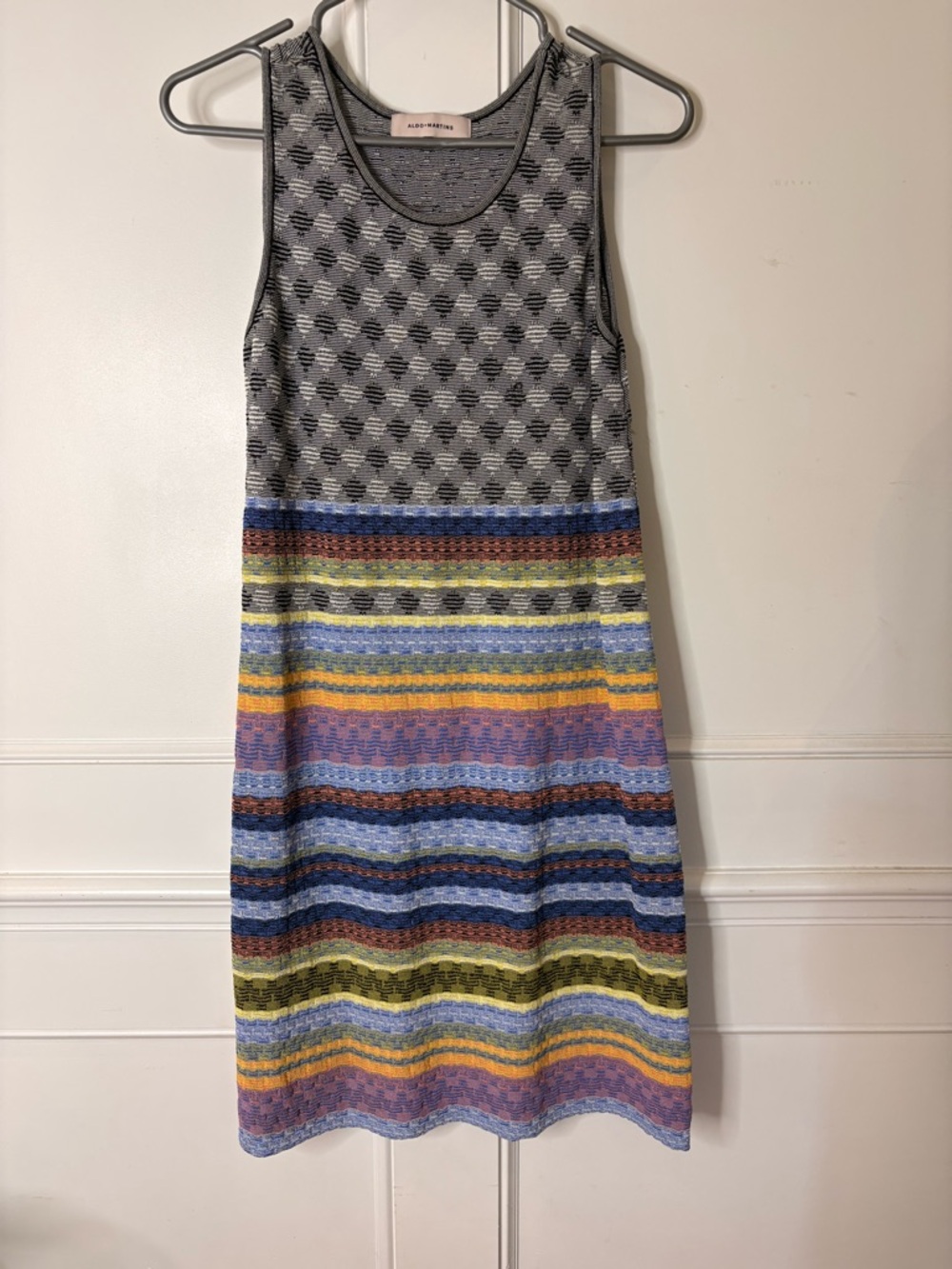 ALDO 🖤 MARTINS Multi-Color Striped Knit Tank Dress